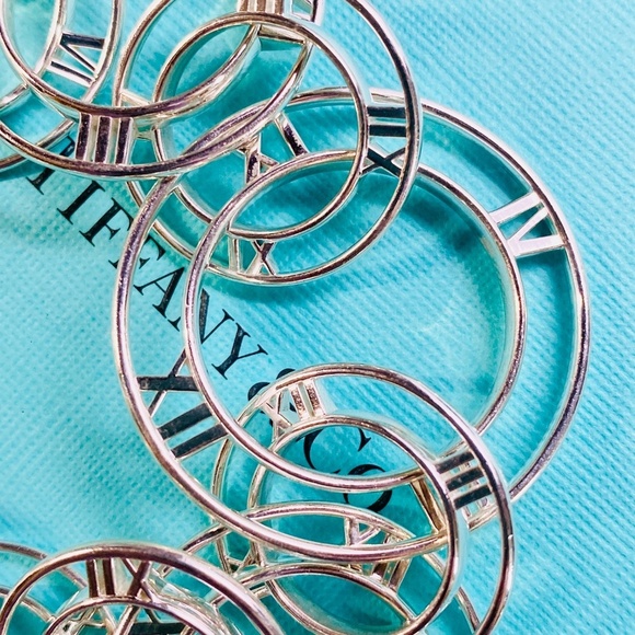 New Tiffany & Co Sterling Silver Atlas Numeral Open Link Bracelet. Rare, Retired - Picture 3 of 9